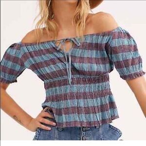 Free People Vivi Smocked Crop Top